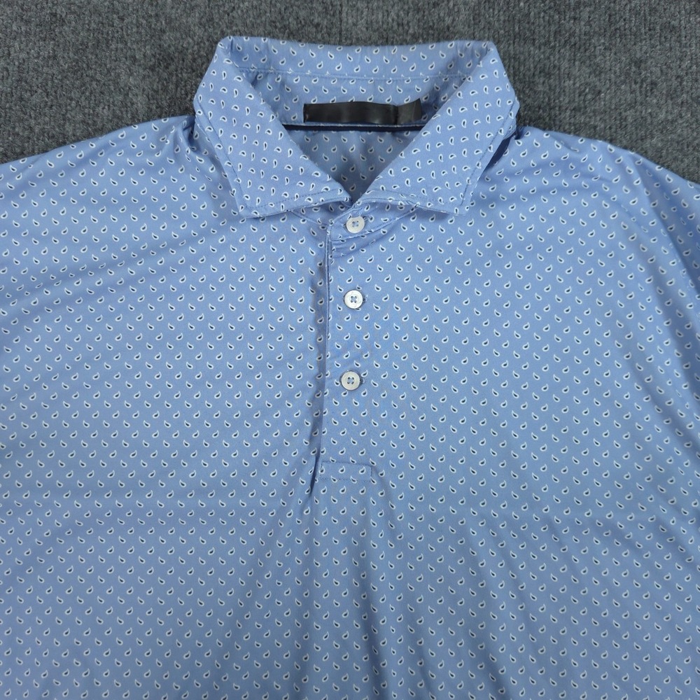 RLX Ralph Lauren Men's XL Blue Paisley Performance Golf Polo Shirt